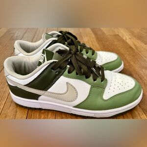Nike Dunk Low 'Oil Sneakers in White, Olive Green and Dark Green